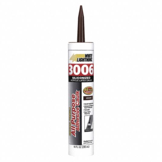 WHITE LIGHTNING, 3006, Brown, Hybrid Caulk 49LX61W12003010 Grainger