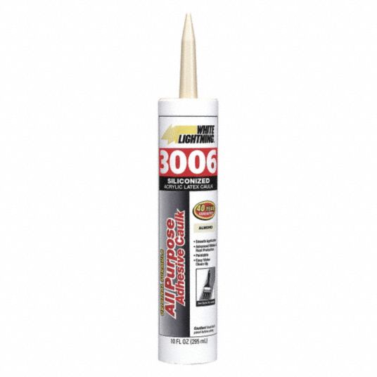 WHITE LIGHTNING, 3006, Almond, Caulk 49LX62W12002010 Grainger