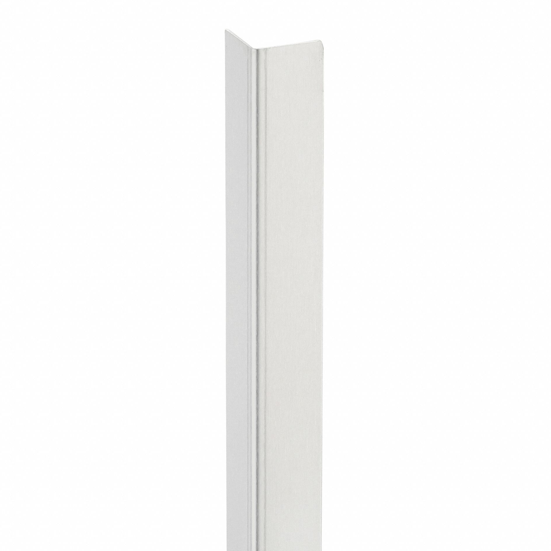 Corner Guard: Stainless Steel, Silver, For 90° Angle, 1.5 in Leg Wd, 4 ft Overall Ht