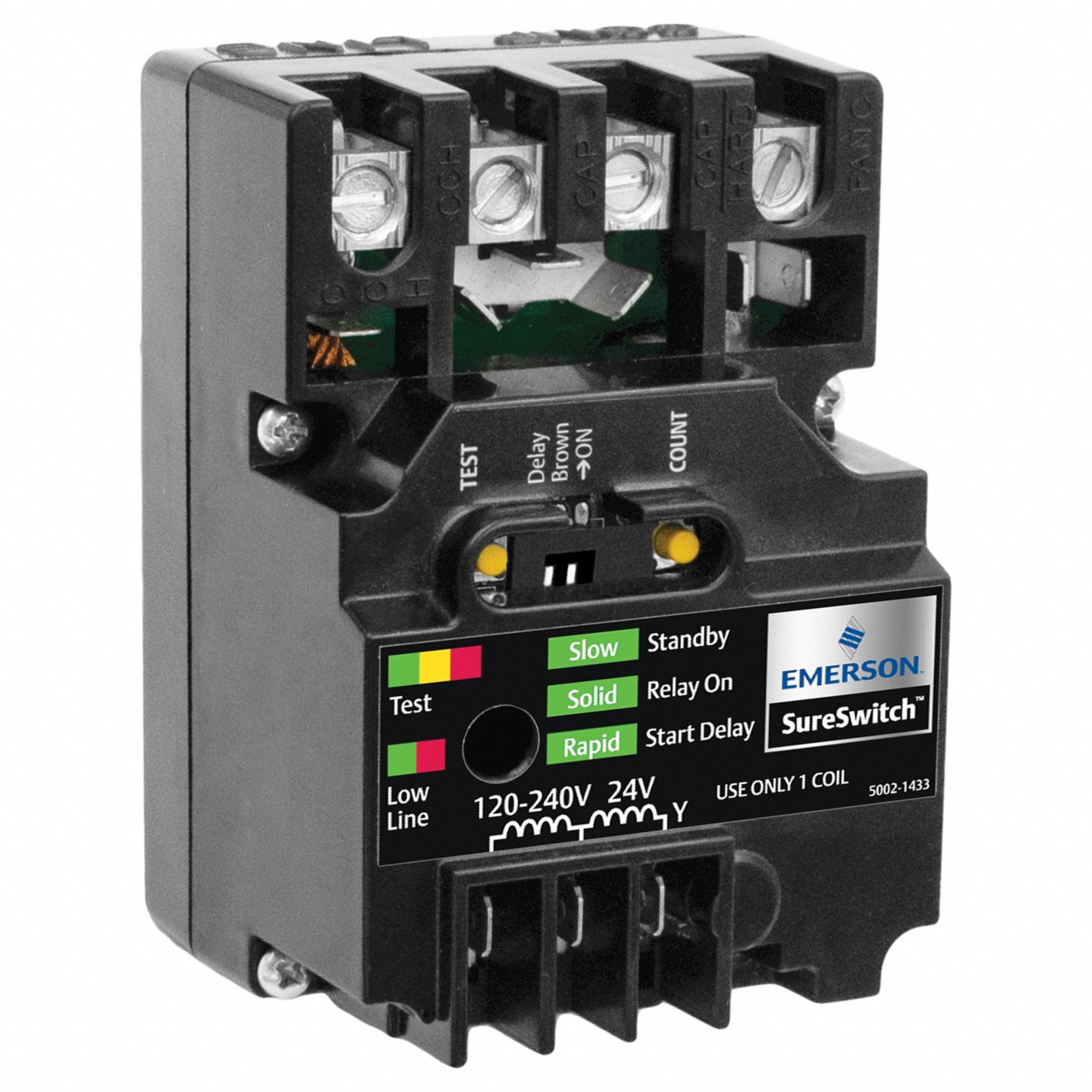 Switching Relay: 1 Relay, SPST, Normally Open, 120V AC/208/240V AC/24V AC Coil