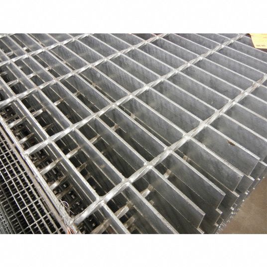 A1011 Carbon Steel Rectangular Grating: Serrated, Galvanized, 24 in x 6 ft  Nominal Size (WxL)