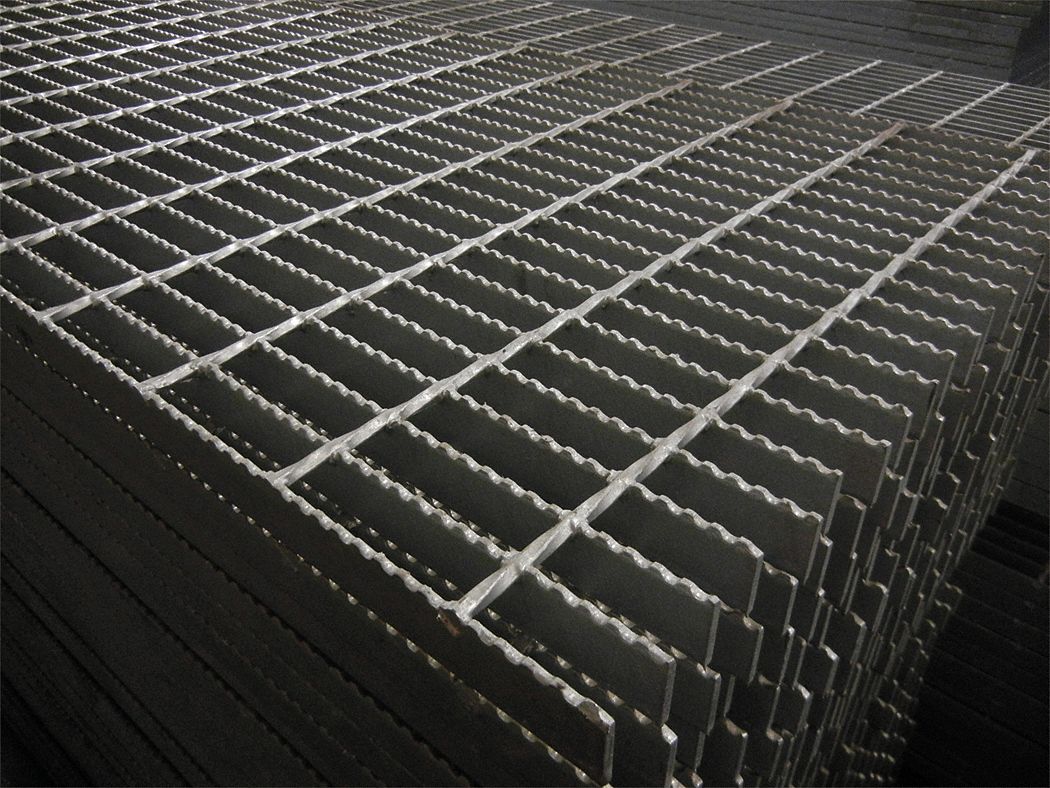 metal grating steel bar walkway trench cover drain floor stair