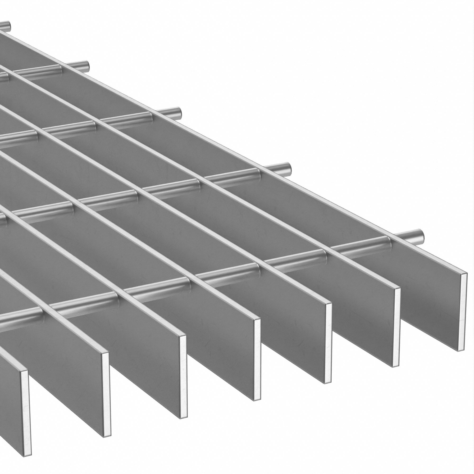 Bar Grating: Aluminum, 1 in Overall Ht, 36 in Overall Lg, 36 in Overall Wd,  4 in Cross Bar Spacing