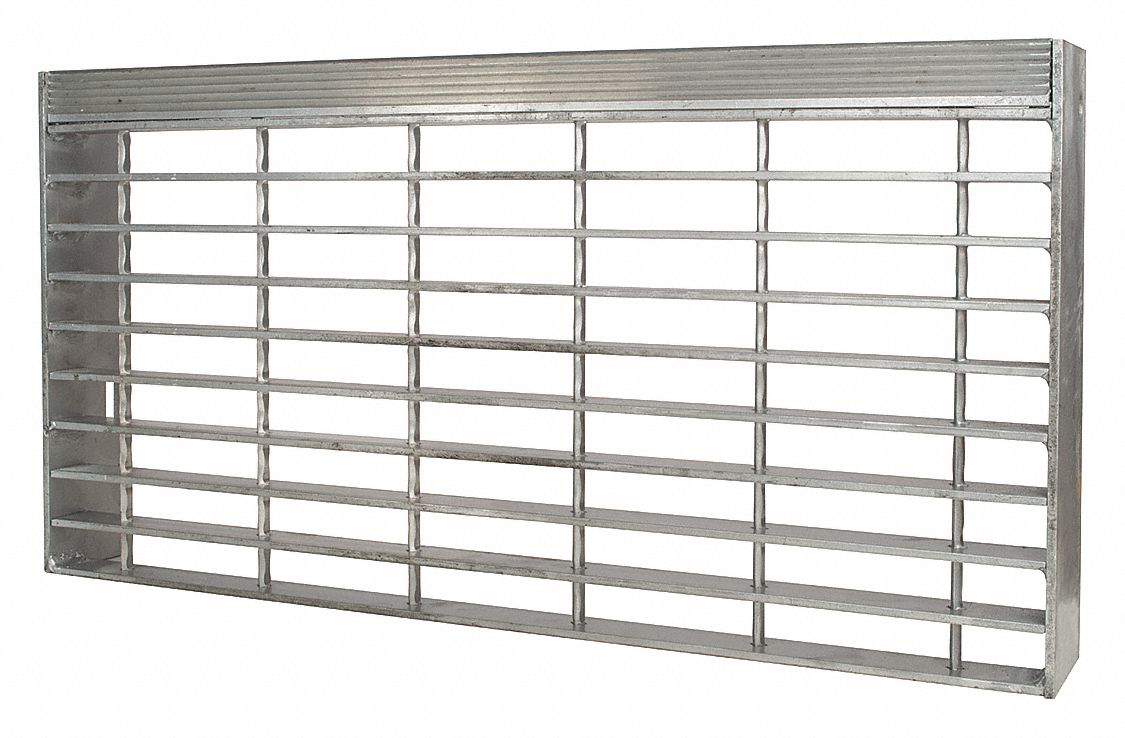 Aluminum Stair Tread: 6061, Serrated, 7 3/8 in Tread Dp, 24 in Tread Wd, 1 1/4 in Bearing Bar Ht