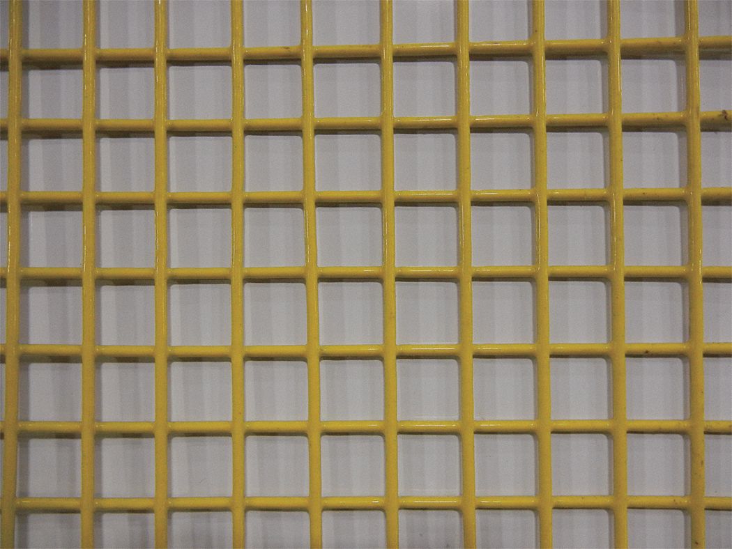 Carbon Steel Wire Mesh: 0.895 in Opening Size, 1 x 1 Mesh Size, 4 ft L, 4 ft W, 80% Open Area, PVC