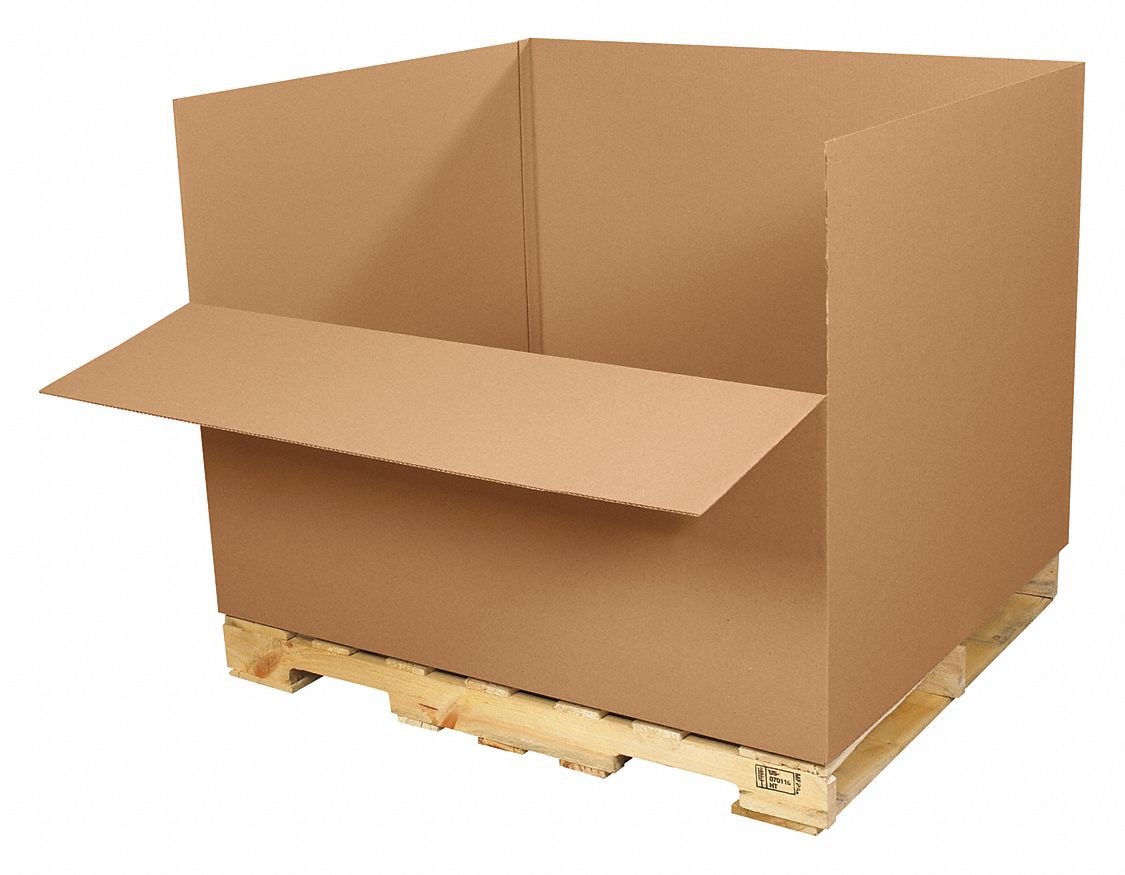 GRAINGER APPROVED Shipping Box, Bulk Cargo, Easy Load Gaylord, Double