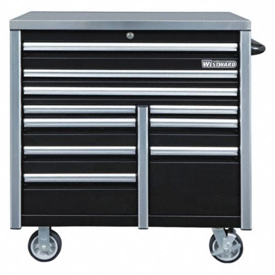 black rolling tool box