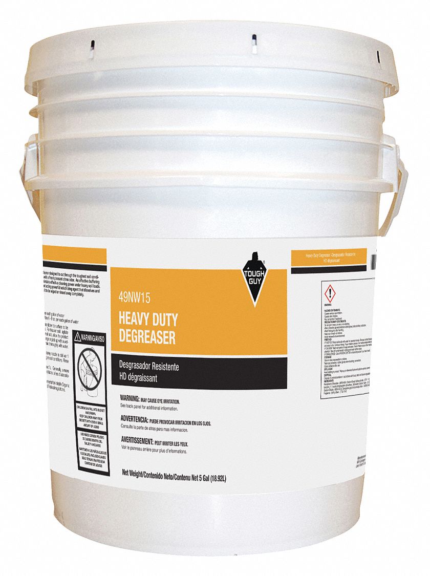 Cleaner/Degreaser: Water-Based, Bucket, 5 gal Container Size, Concentrated, 5% VOC Content
