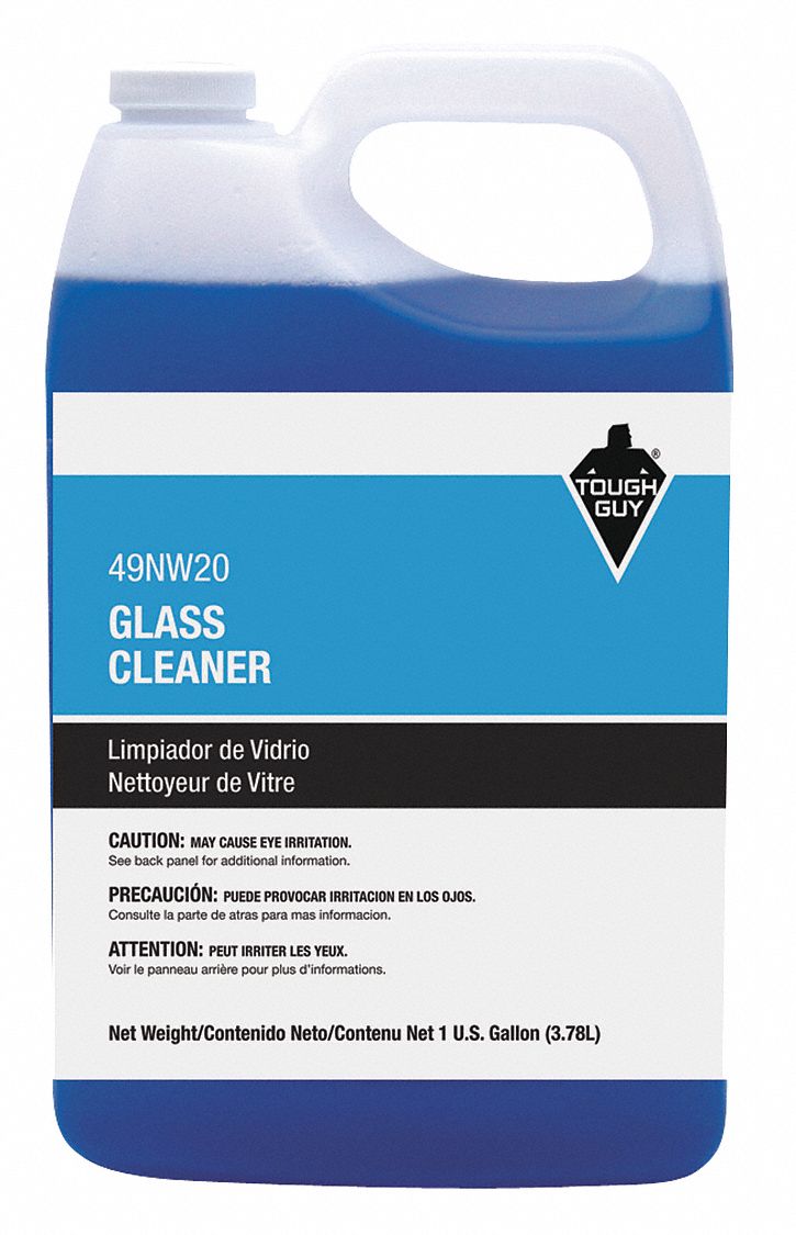TOUGH GUY Glass Cleaner, 1 gal Cleaner Container Size, Hard Nonporous Surfaces Chemicals For Use