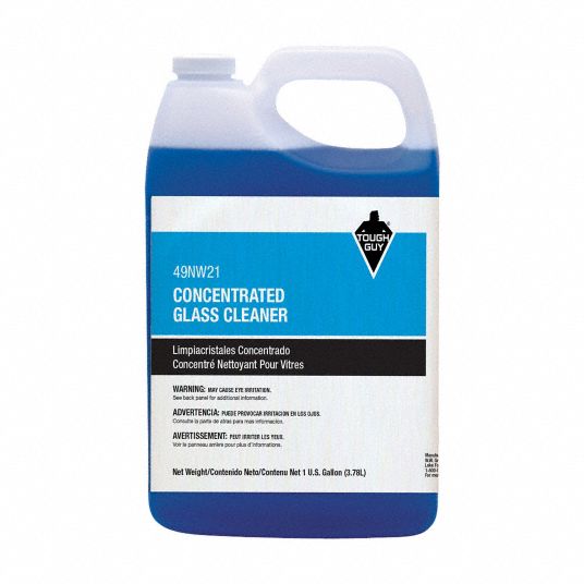 TOUGH GUY Glass Cleaner Liquid, Jug, 1 gal, Ammonia Free, Unscented