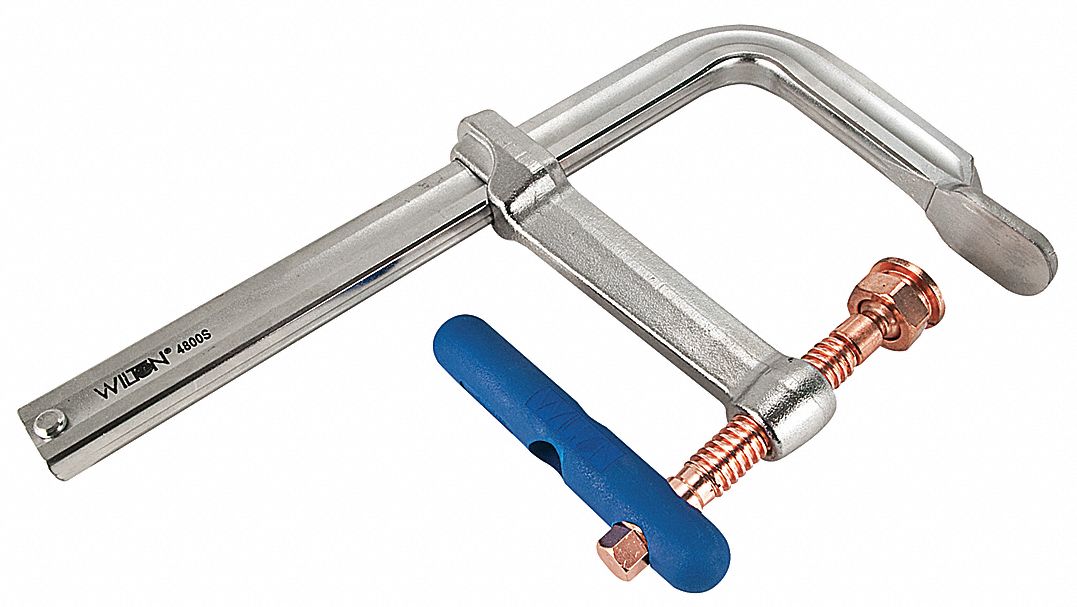 Bar Clamp: Extra Heavy Duty, Coated T Handle, 48 in Jaw Opening - Max, 7 in Throat Dp, Swivel