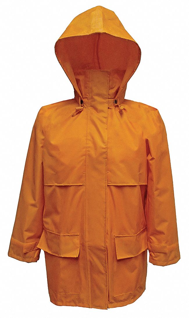 Rain Jacket with Detachable Hood, Ylw, 2XL