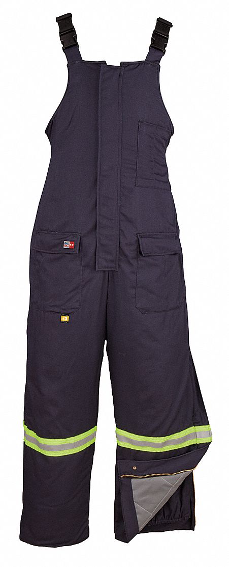 COLD-INSULATED BIB OVERALLS, 52 CAL/SQ CM ATPV, 35 IN WAIST, BL