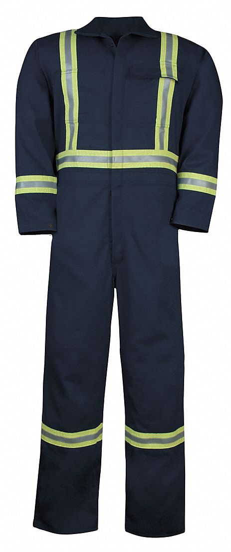 Flame Resistant Coverall With Reflective Tape Navy, 