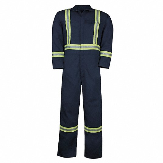 BIG BILL Coverall: 8.7 cal/sq cm ATPV, Men's, M, 40 in Max. Chest Size, 35  in Max Waist Size, Navy