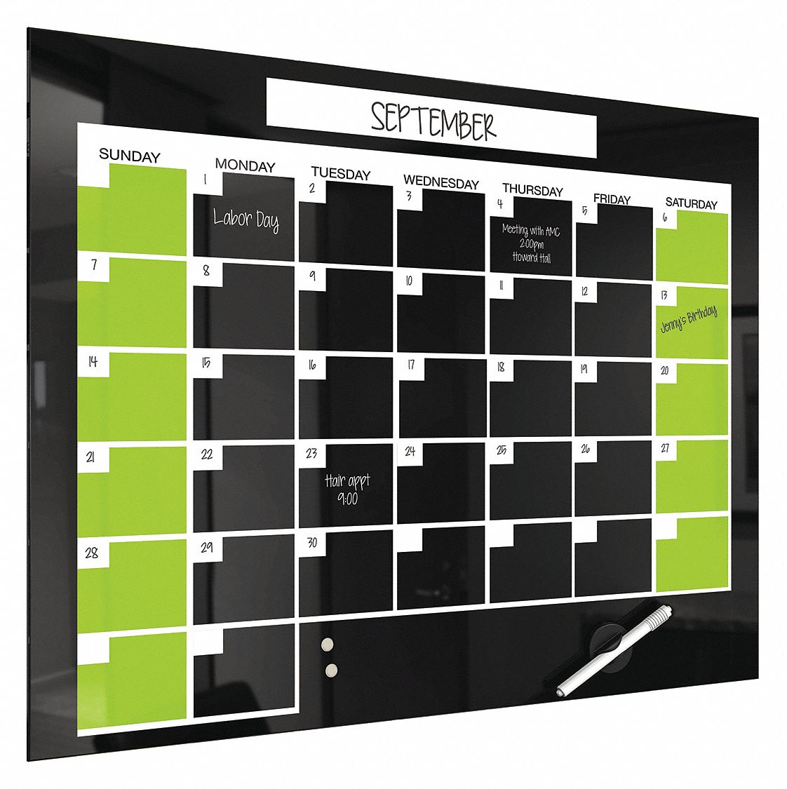 BESTRITE Letter Bulletin Board, Glass, 18 inH x 24 inW, Black 49RM4484109 Grainger