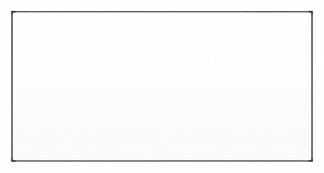 Dry Erase Board: Porcelain, Framed Style, Aluminum Frame, 60 in Overall Ht, White
