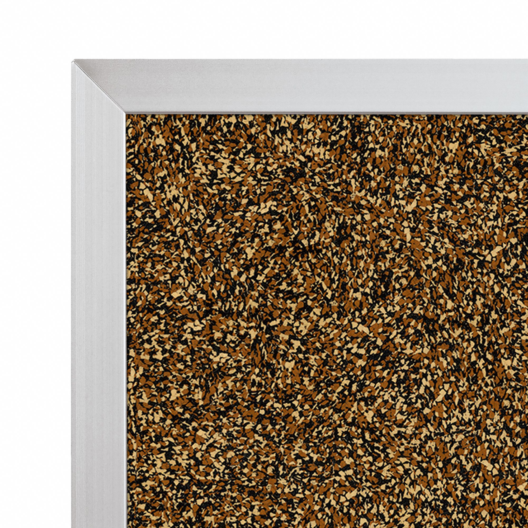 BESTRITE Bulletin Board 48 in Ht, 72 in Wd, Tan, Silver, Mounting