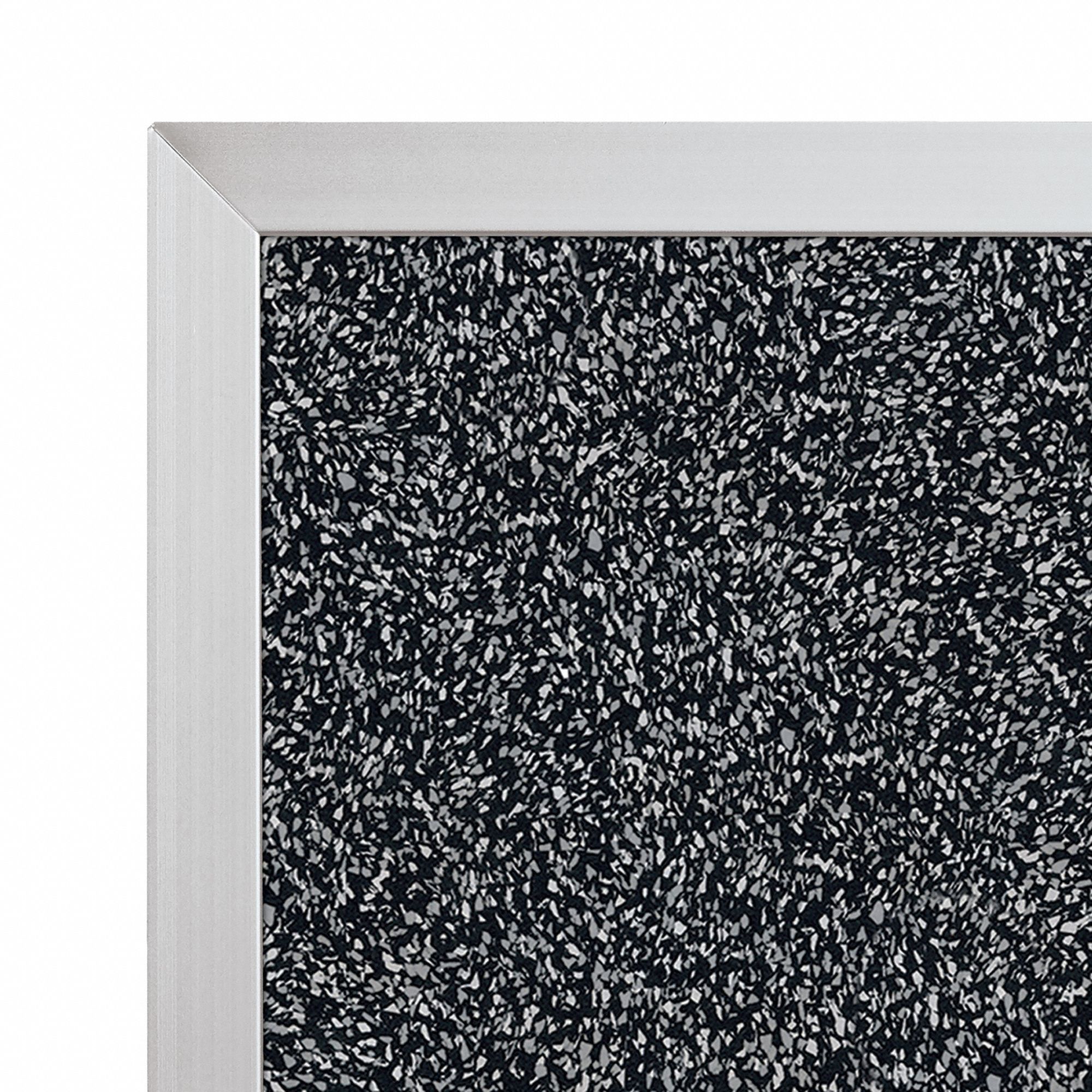 BESTRITE Bulletin Board 48 in Ht, 96 in Wd, Black, Silver, Mounting