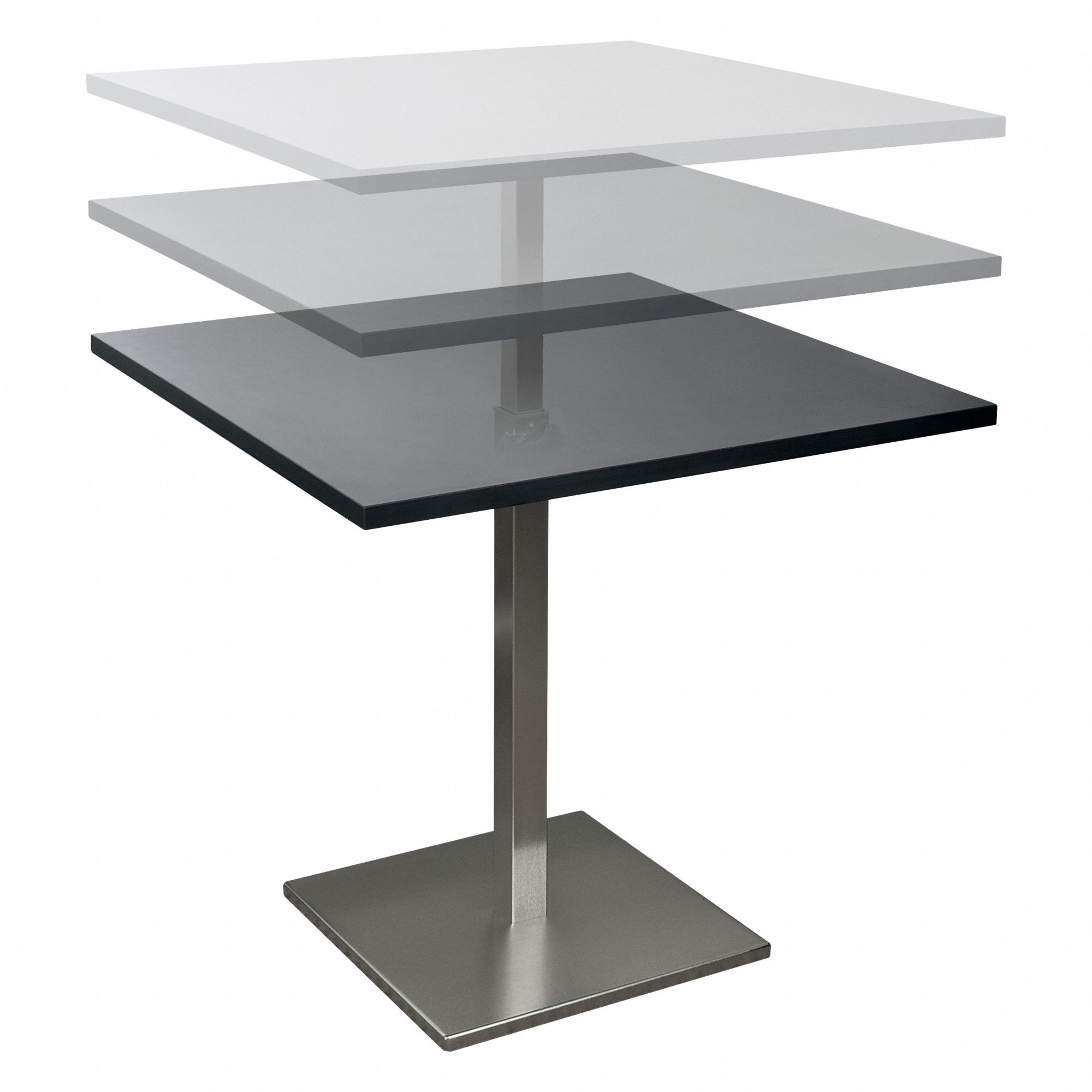 BALT Square Bistro Table, Black, Height 44 in, Depth 32 in 49RP10