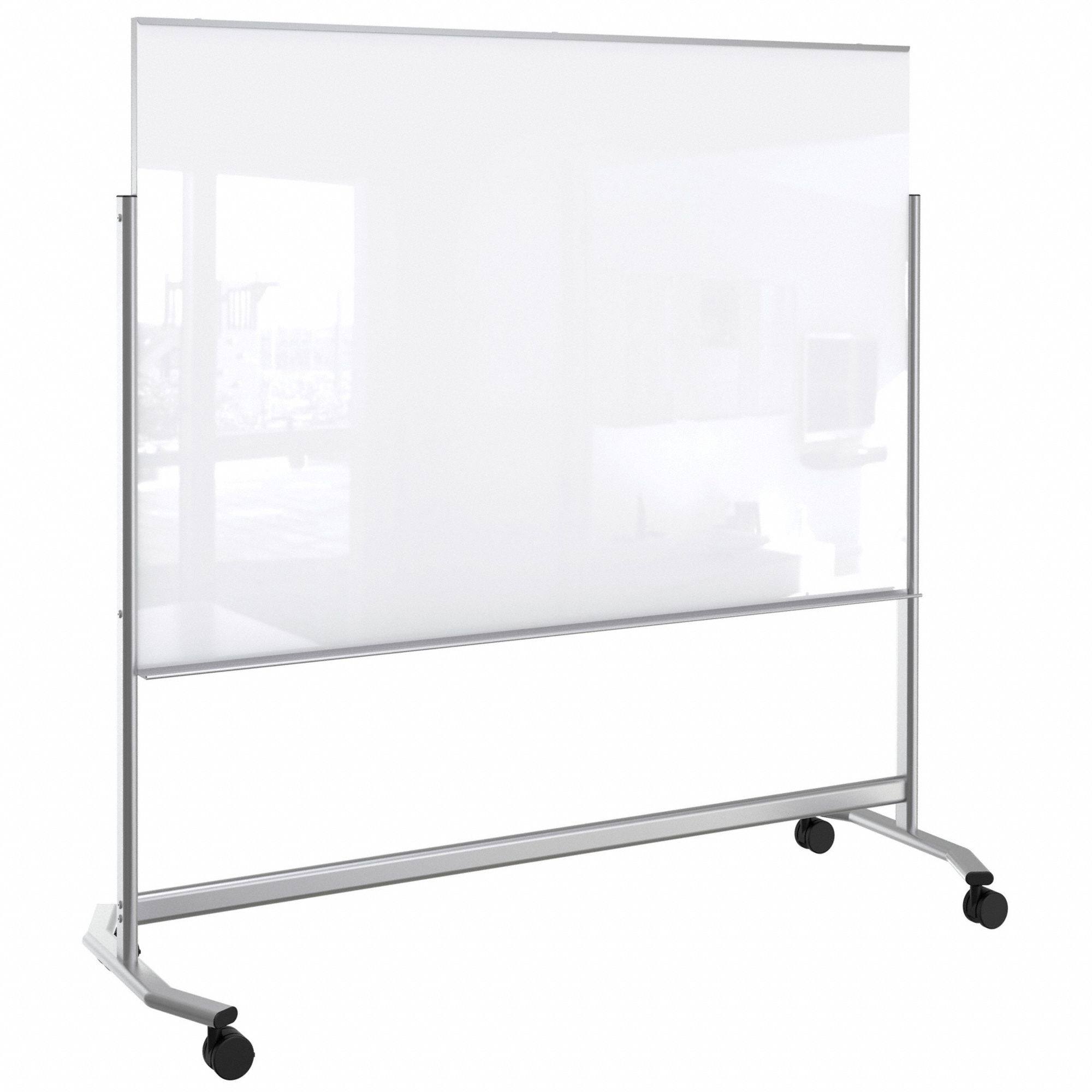BESTRITE Dry Erase Board Mobile/Casters, 48 in Dry Erase Ht, 72 in