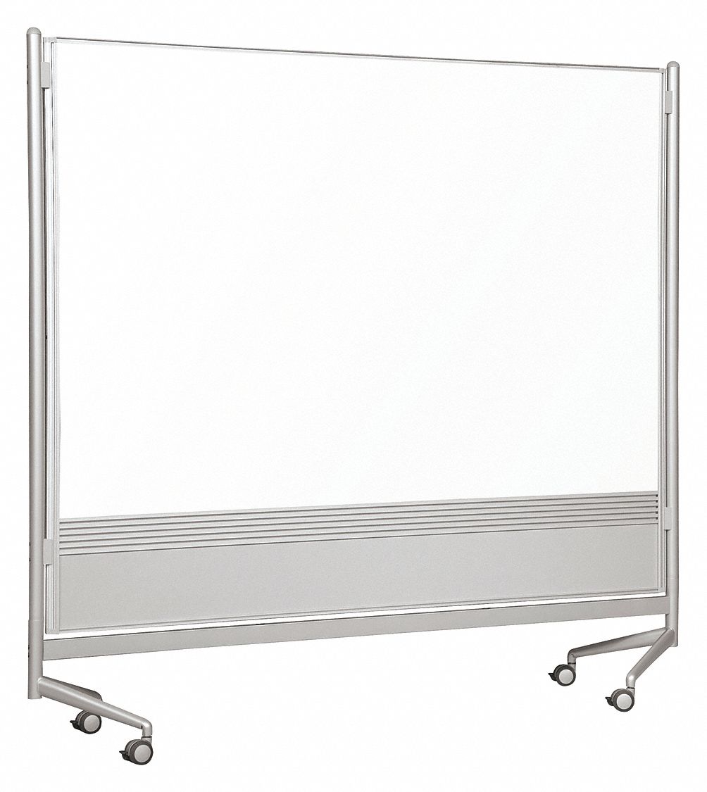 Mobile/Casters, 72 in Dry Erase Ht, Dry Erase Room Divider 49RP84