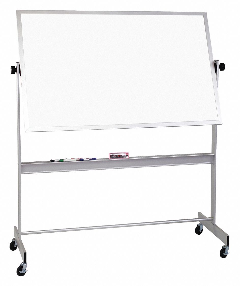 Combination Board: Plastic Dry Erase Board, Cork Bulletin Board, 79 1/2 in Overall Ht