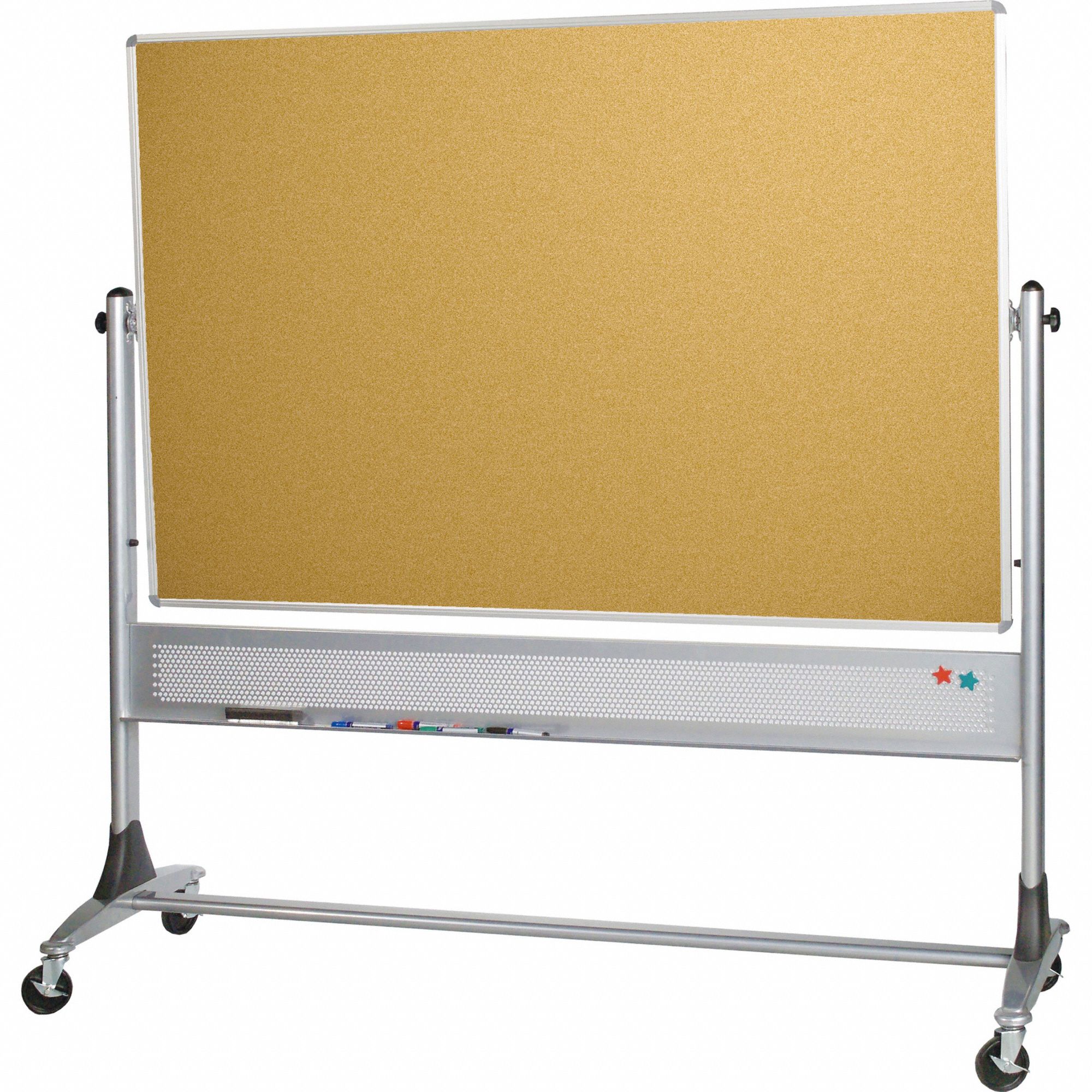 BESTRITE Dry Erase Board Cork, 48 in Dry Erase Ht, 96 in Dry Erase Wd, Aluminum, Silver