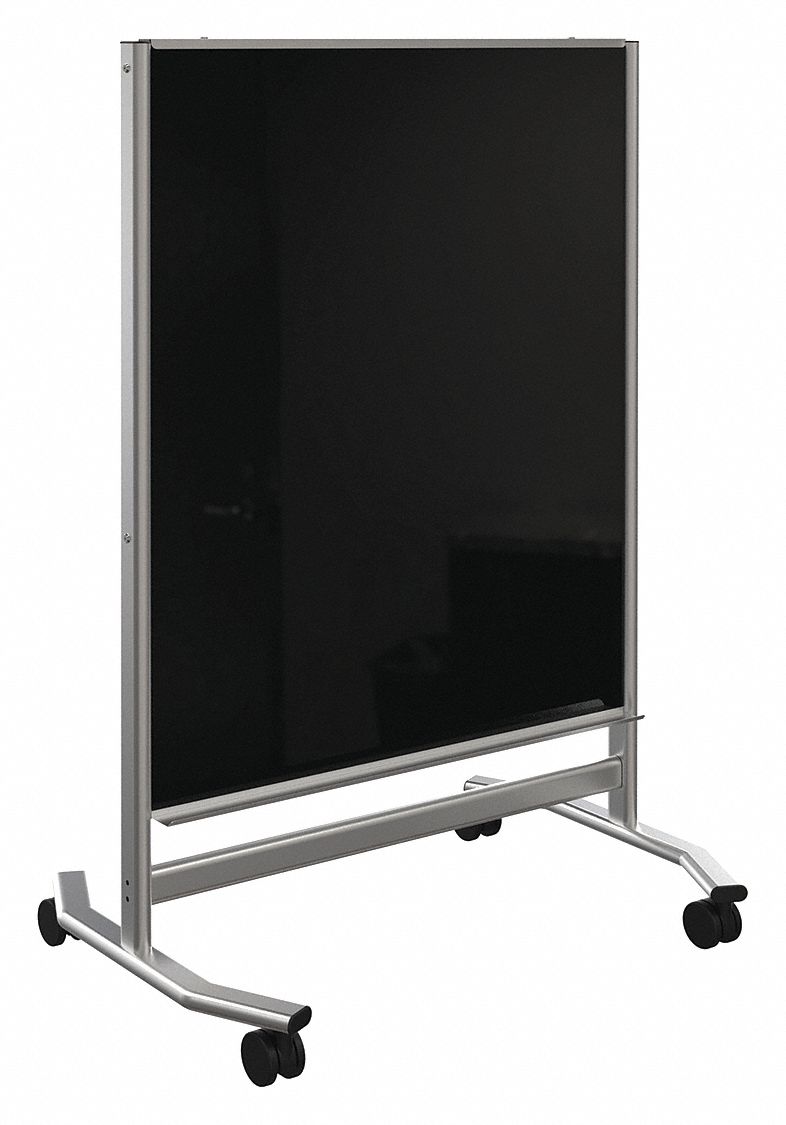 BESTRITE GlossFinish Glass Dry Erase Board, Mobile/Casters, 48 inH x