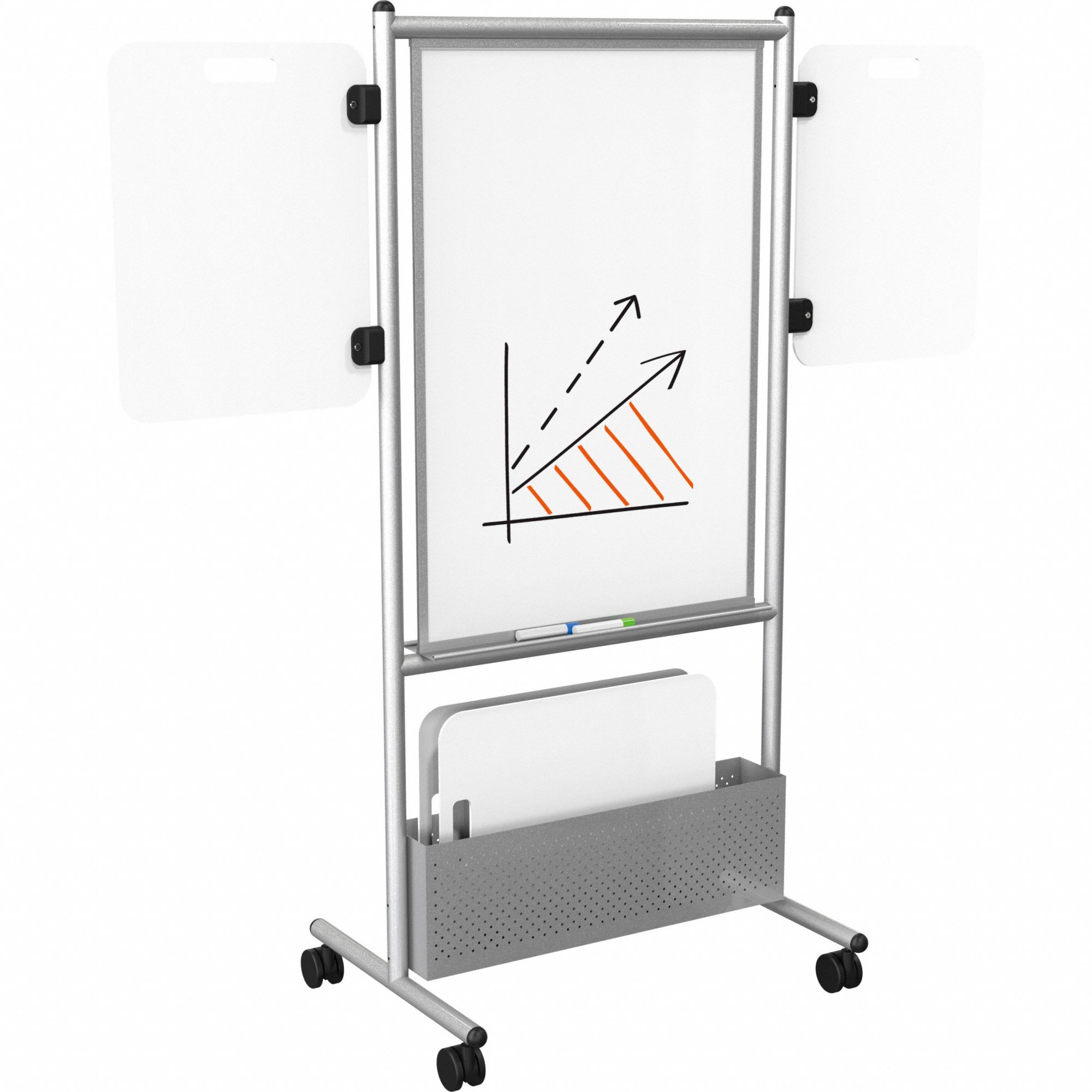 BESTRITE Dry Erase Board Mobile/Casters, 72 in Dry Erase Ht, 35 in