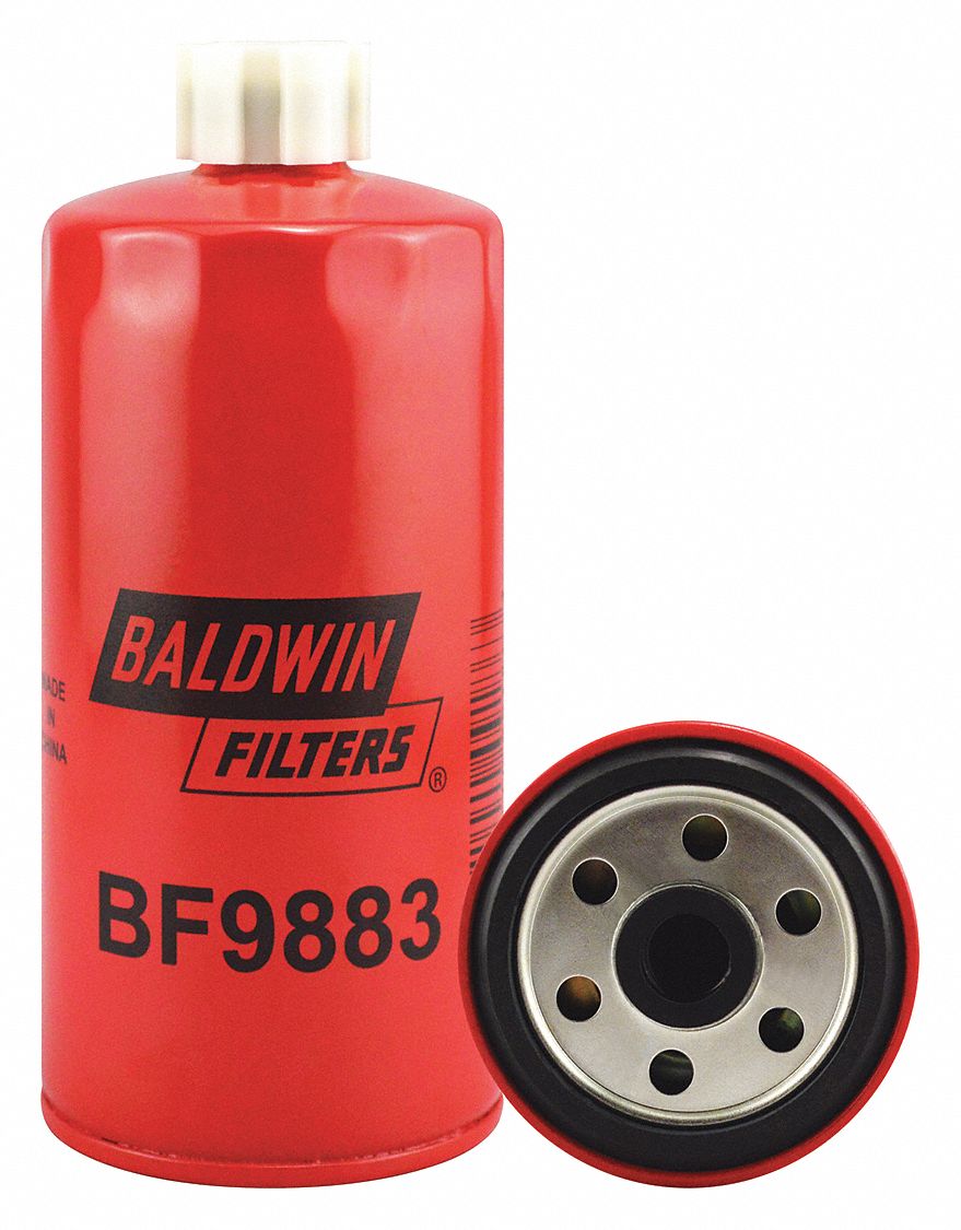 Fuel Filter: Spin-On, 3 5/16 in Outside Dia, M16-1.50 Thread Size, Cellulose