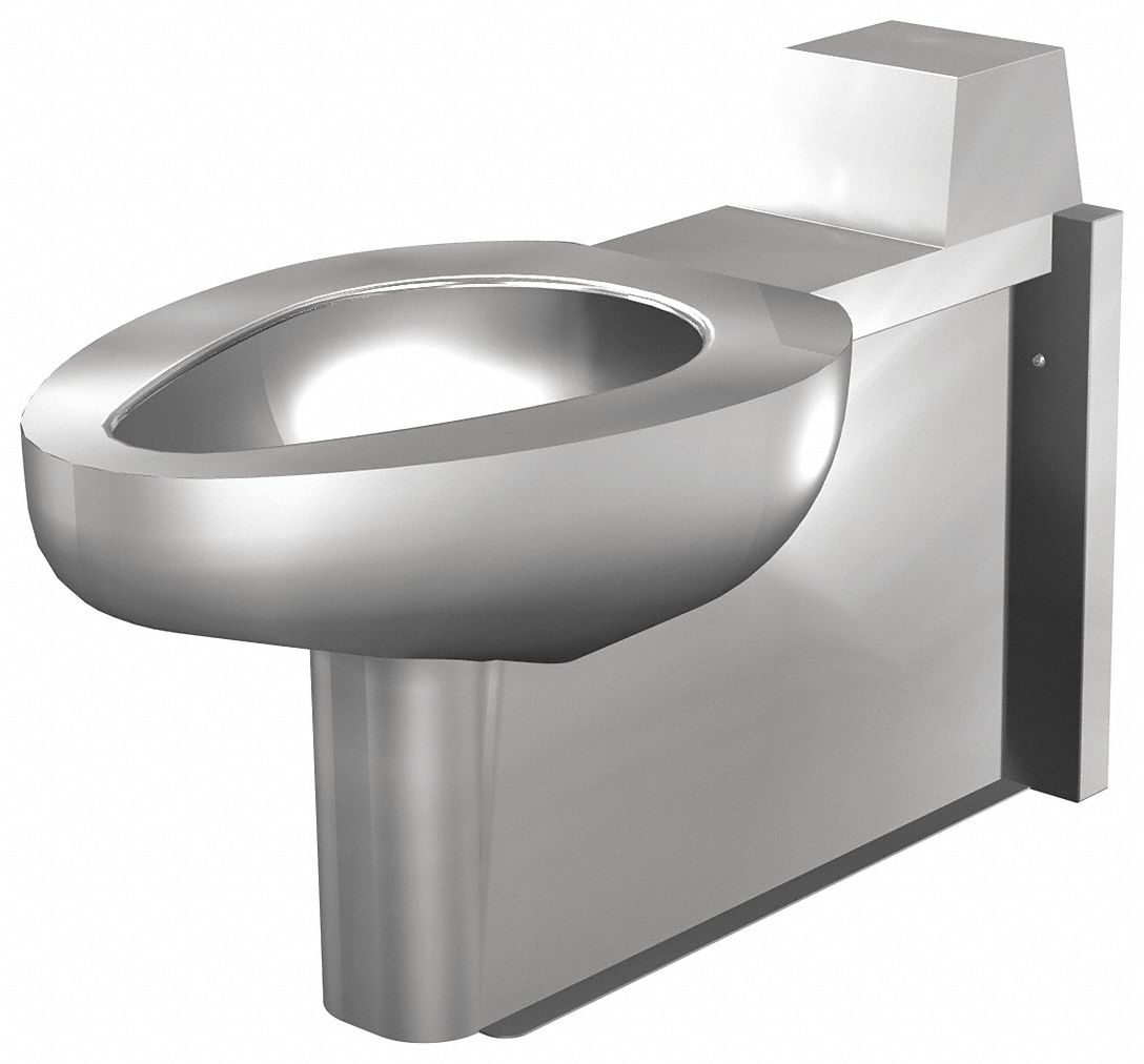 ACORN Stainless Steel, Back, Prison Toilet, Floor, 10 in RoughIn