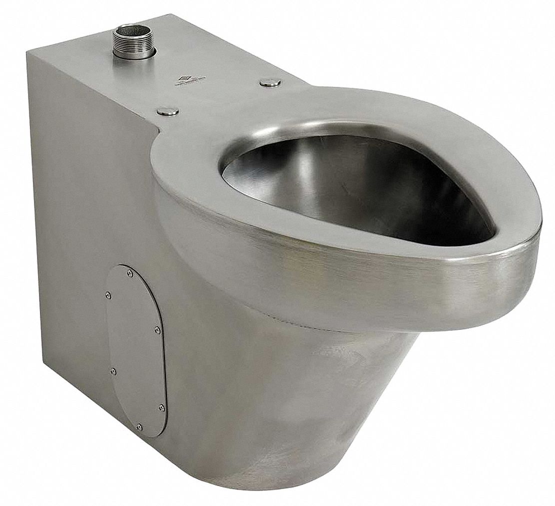 PRISON TOILET: 10 IN ROUGH-IN, 1.28/1.6/3.5 GPF, ELONGATED BOWL, ADA