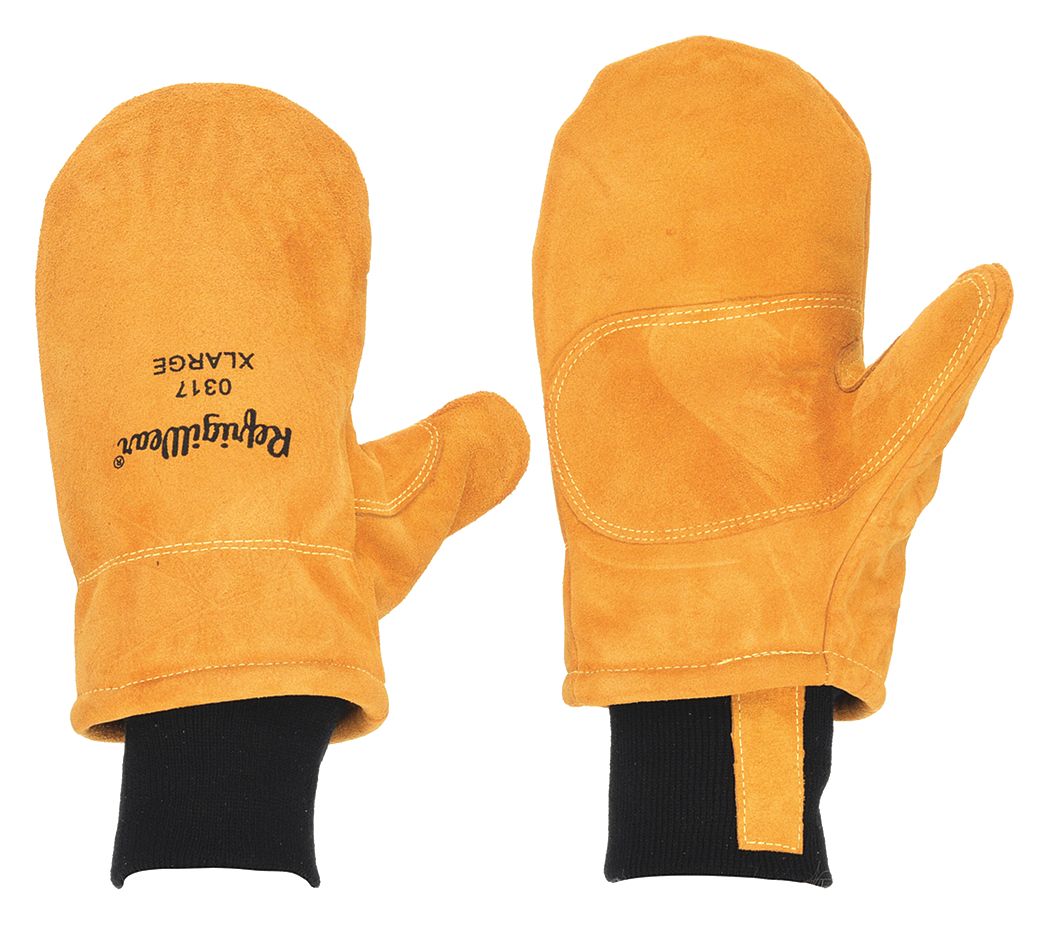 Leather Gloves: L ( 9 ), -20°F Min Temp, Std, Drivers Glove, Cowhide, Wing Thumb, 1 PR