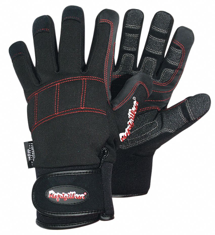 REFRIGIWEAR Cold Protection Gloves, L, Red/Black, PR - 49T974 ...