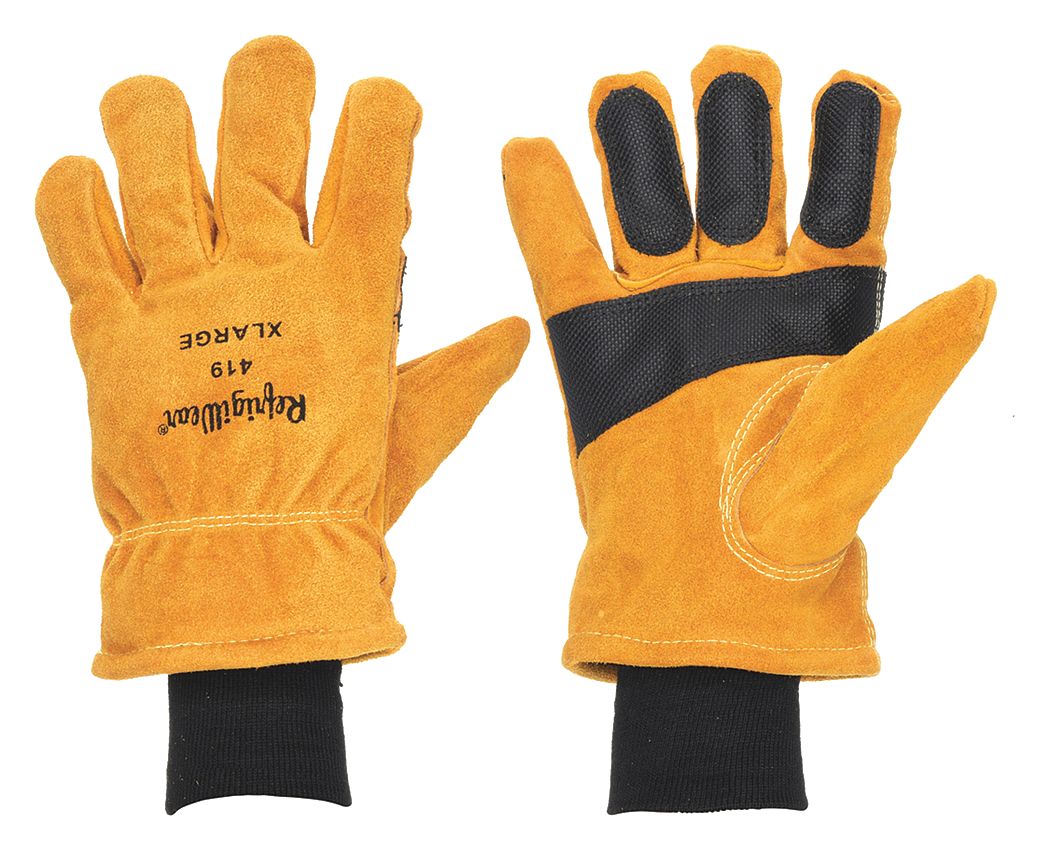 Leather Gloves: XL ( 10 ), -30°F Min Temp, Std, Drivers Glove, Cowhide, Wing Thumb, 1 PR
