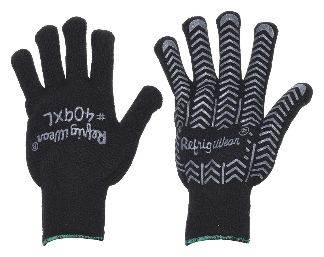 Cold Protection Gloves, L, Black, PK12