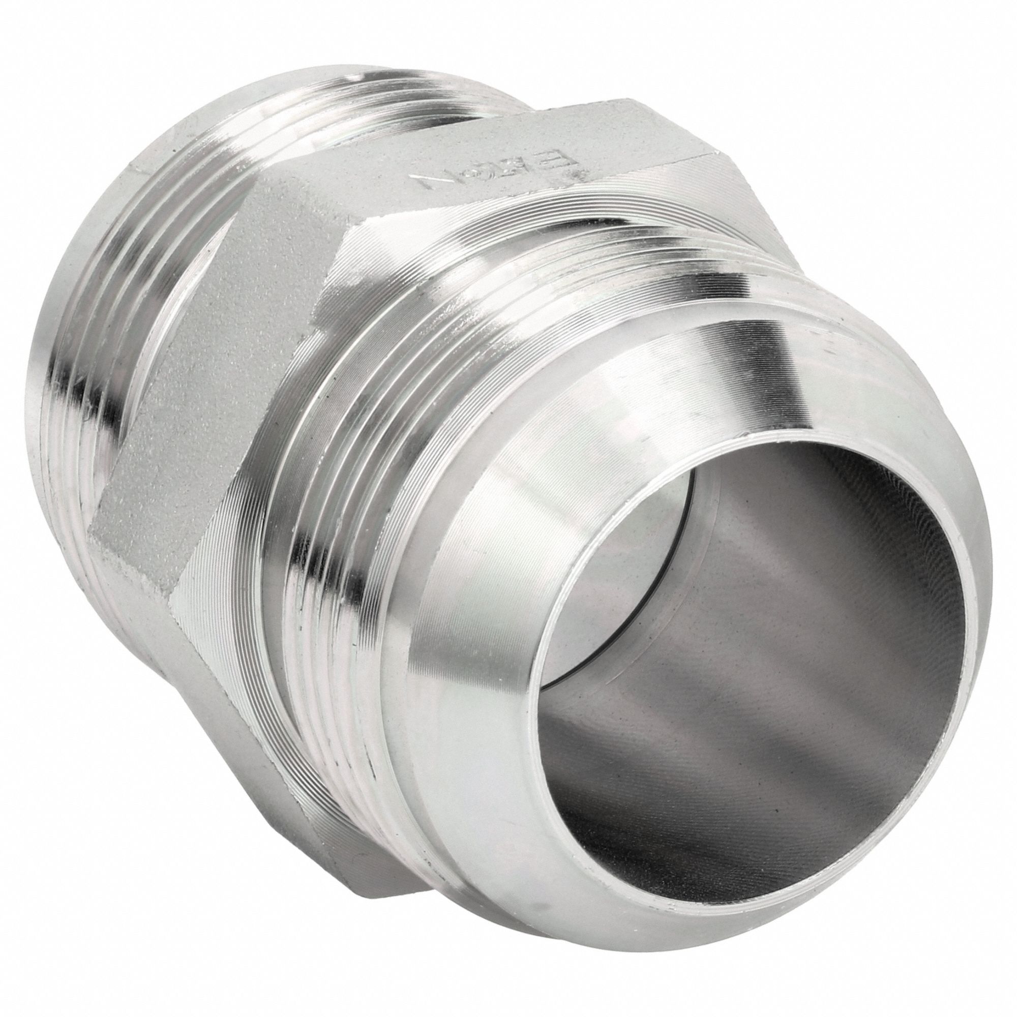 Hydraulic Hose Adapter: 1 1/4 in x 1 1/4 in Fitting Size, Female x Female x Female x Female, Rigid