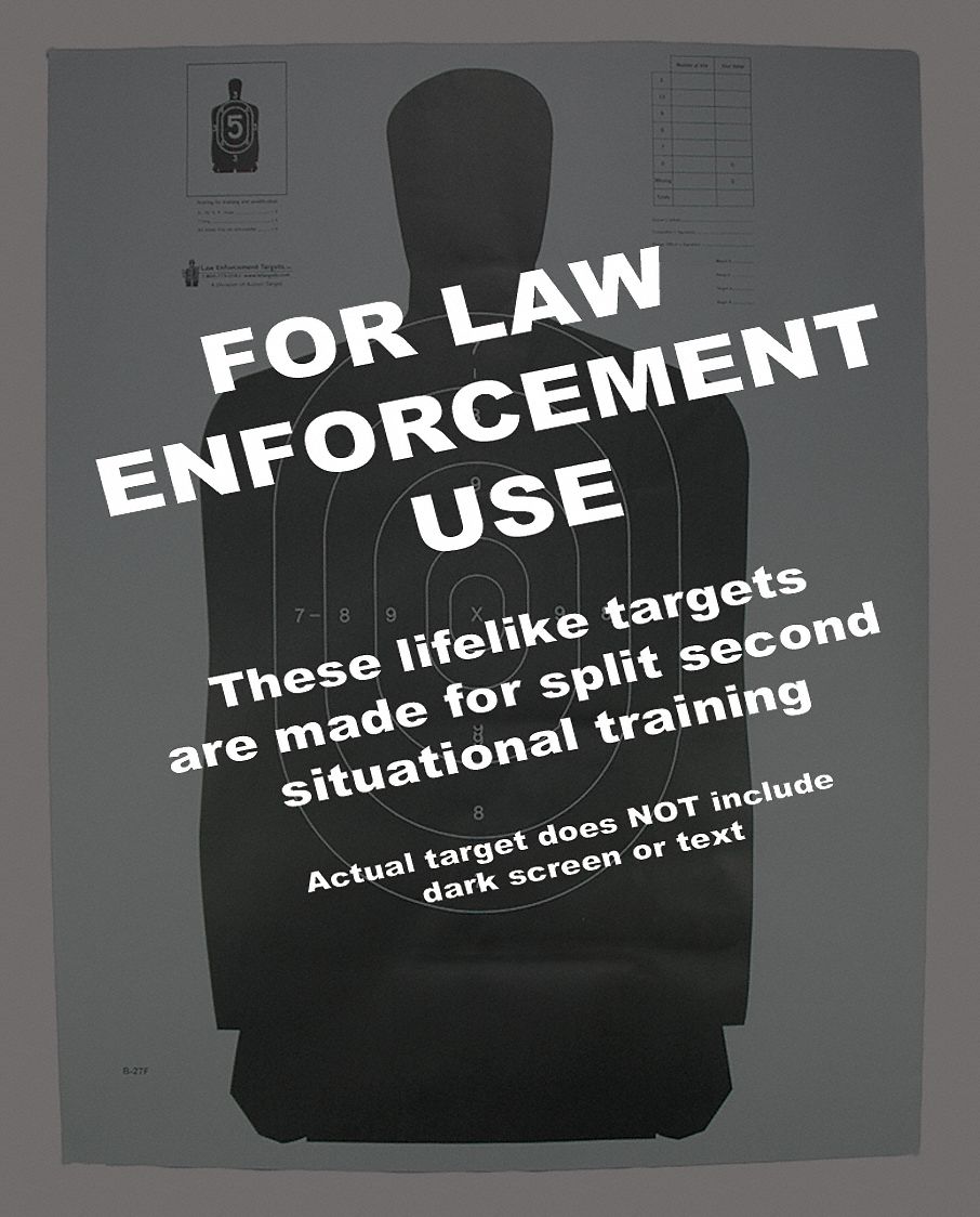 Shooting Range Targets: Paper, Silhouette Target, 3 3/4 ft Ht, 35 in Wd, Black, 100 PK