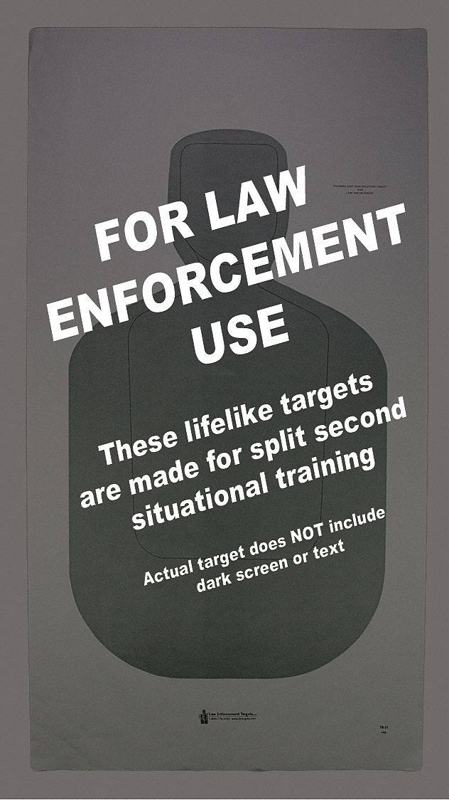 Shooting Range Targets: Paper, Silhouette Target, 3 3/4 ft Ht, 24 in Wd, Gray, 100 PK