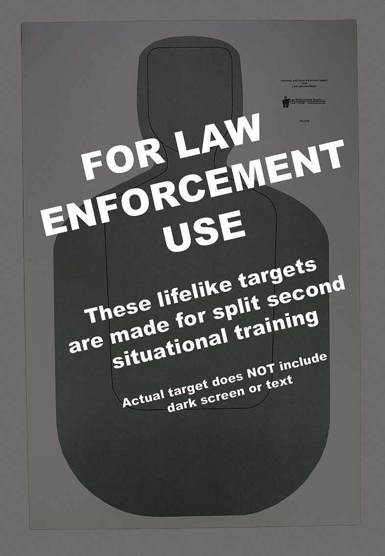 Shooting Range Targets: Paper, Silhouette Target, 35 in Ht, 23 in Wd, Gray, 100 PK