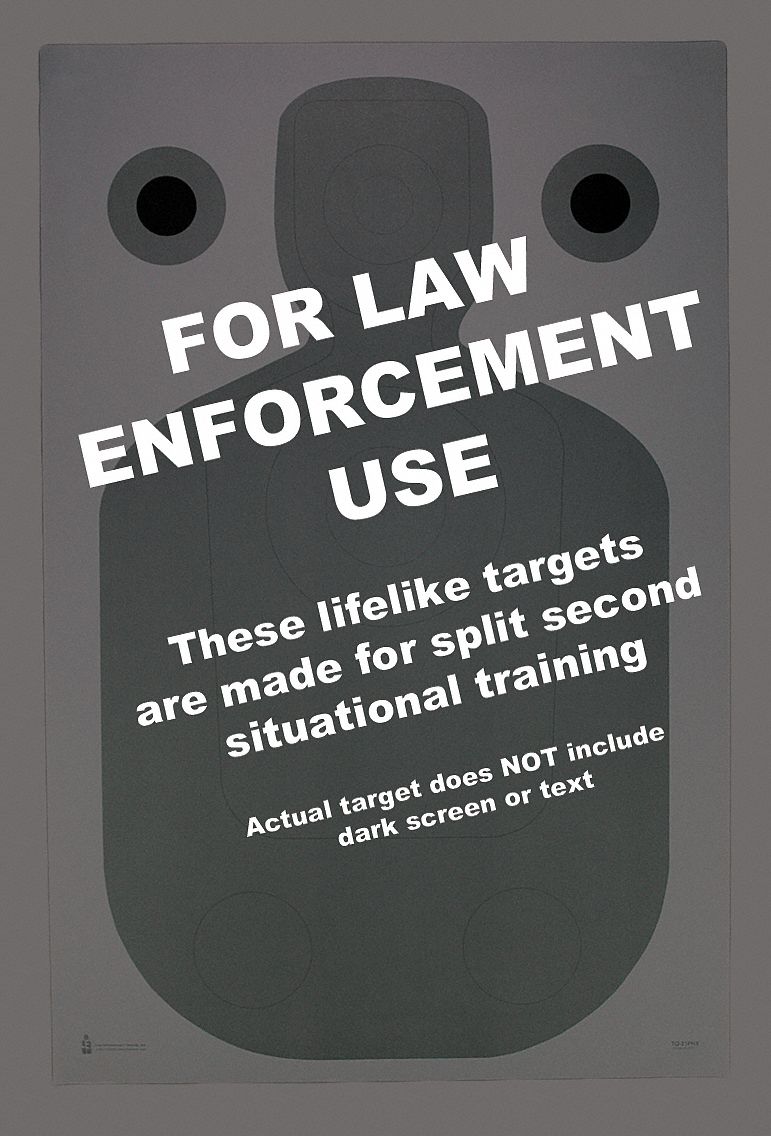 Shooting Range Targets: Paper, Bullseye Target, 35 in Ht, 23 in Wd, Black/Gray, 100 PK