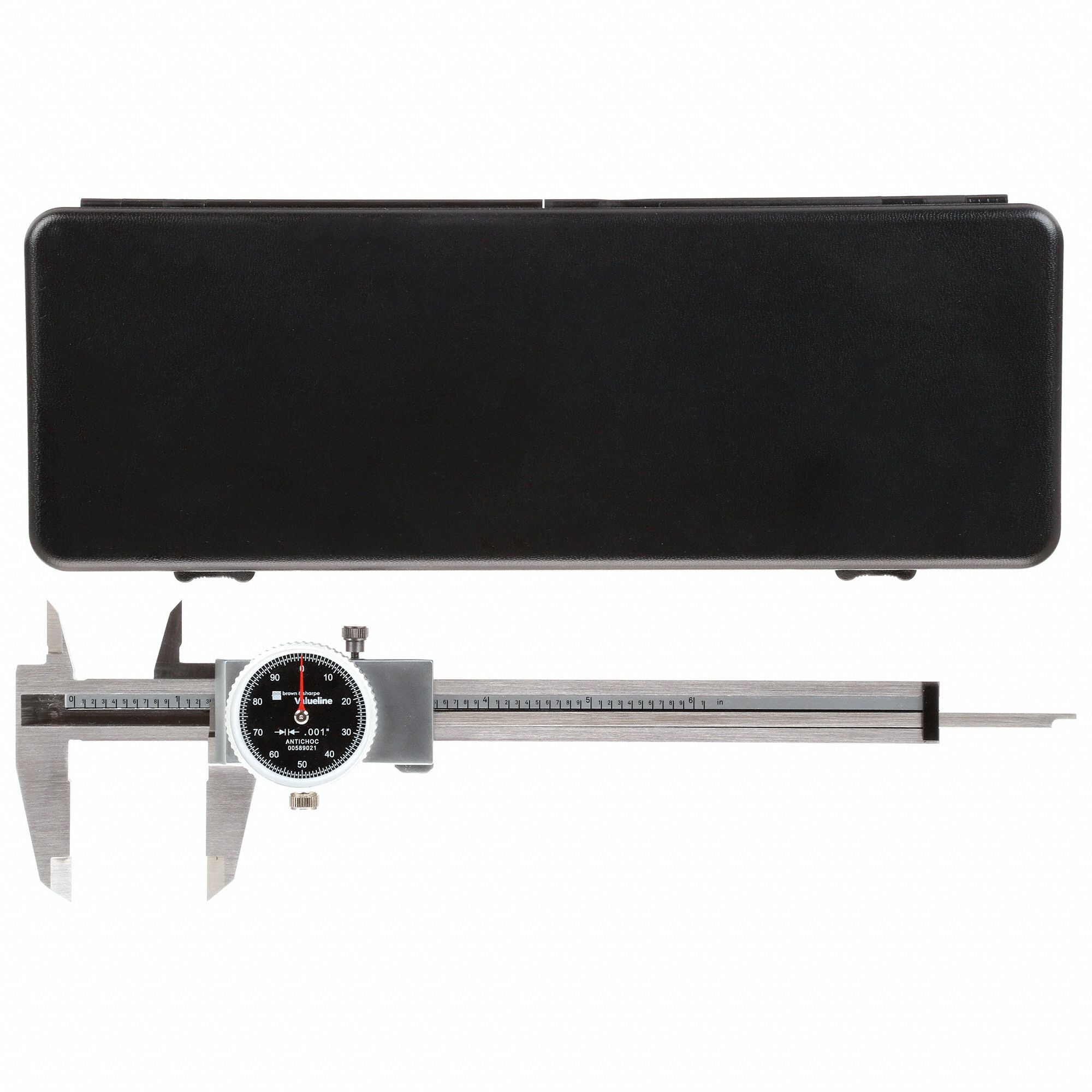 TESA BROWN & SHARPE Inch Dial Caliper 0 in to 6 in Range, +/0.0008 in