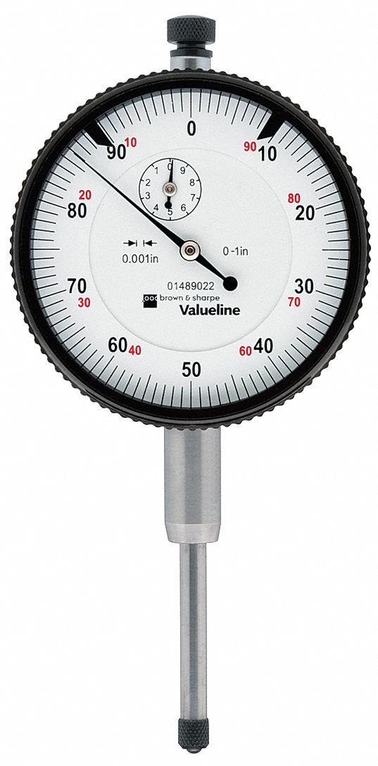 TESA BROWN & SHARPE Dial Indicator - Flat Back: 0 in to 1 in Range ...