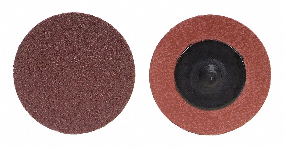 QUICK-CHANGE SANDING DISC, TR, 2 IN, ALUMINUM OXIDE, P240 GRIT, X WEIGHT POLYESTER, R766, 100 PK