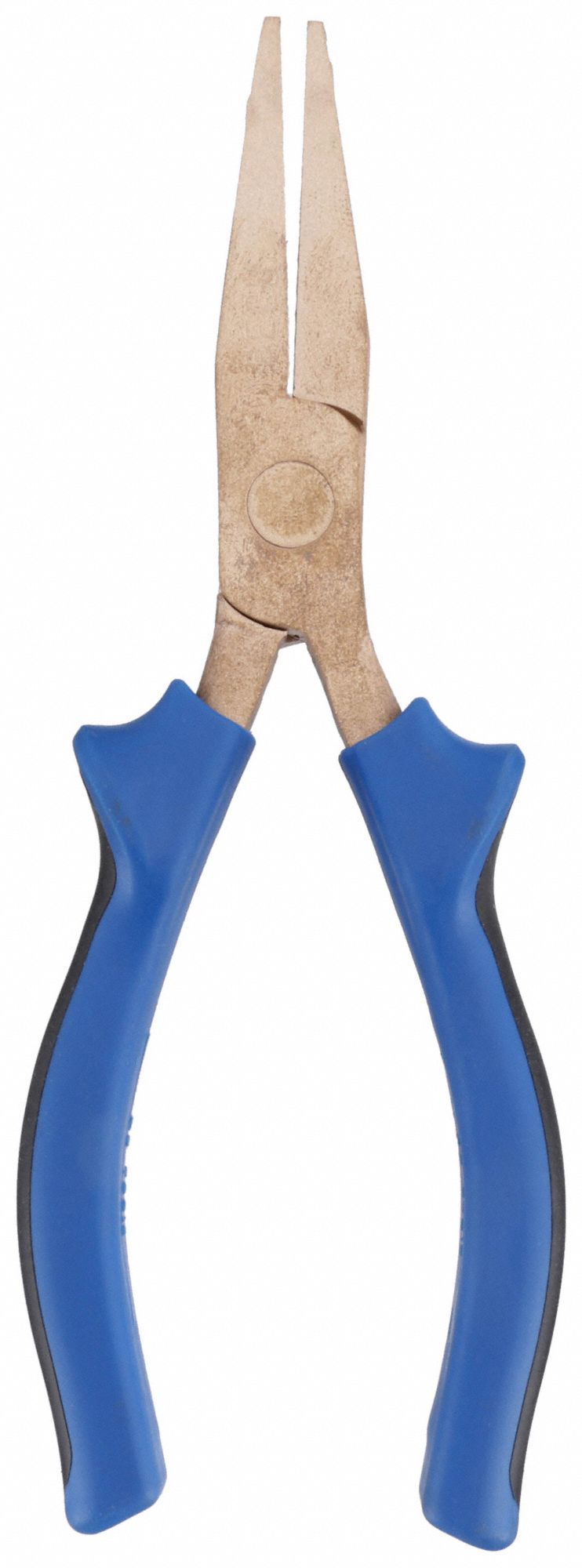 FLAT NOSE PLIER, NON-SPARKING, 3⅜ IN MAX JAW OPENING, 6¼ IN OVERALL L, 1¾ IN JAW L