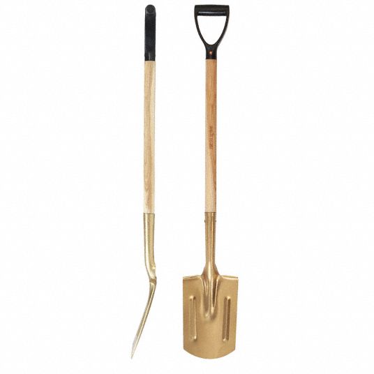 AMPCO Edging Spade: Aluminum Blade, D-Grip Handle Type, Fiberglass Handle,  35 1/2 in Handle Lg