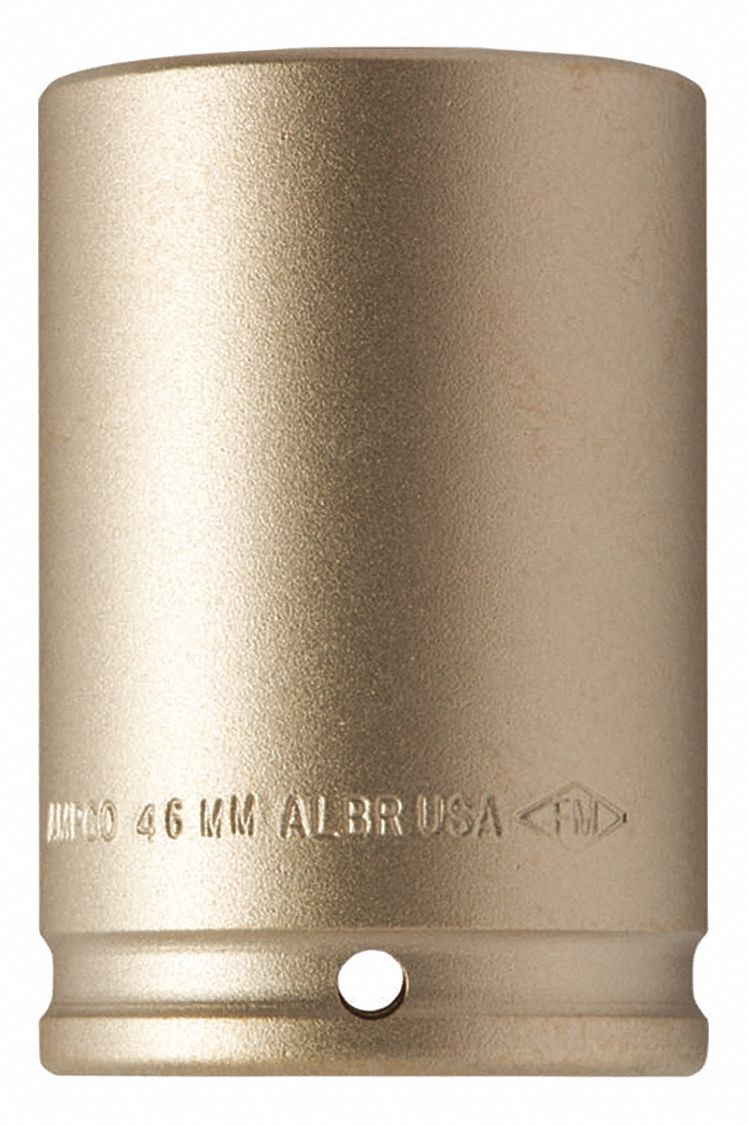 Impact Socket: 1/2 in Drive Size, 1 1/4 in Socket Size, 6-Point, Deep, Unfinished