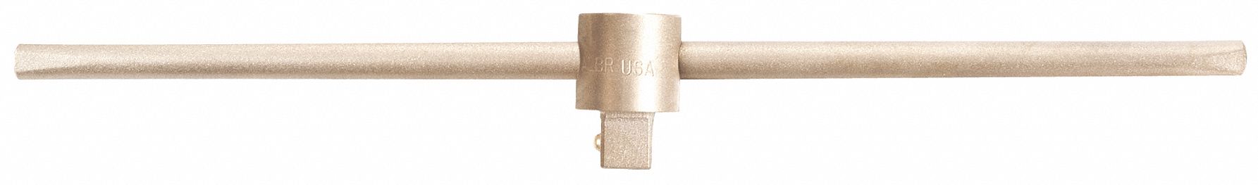 Sliding Bar: 1 in Drive, 22 in Lg, Smooth Grip, Aluminum Bronze, Unfinished