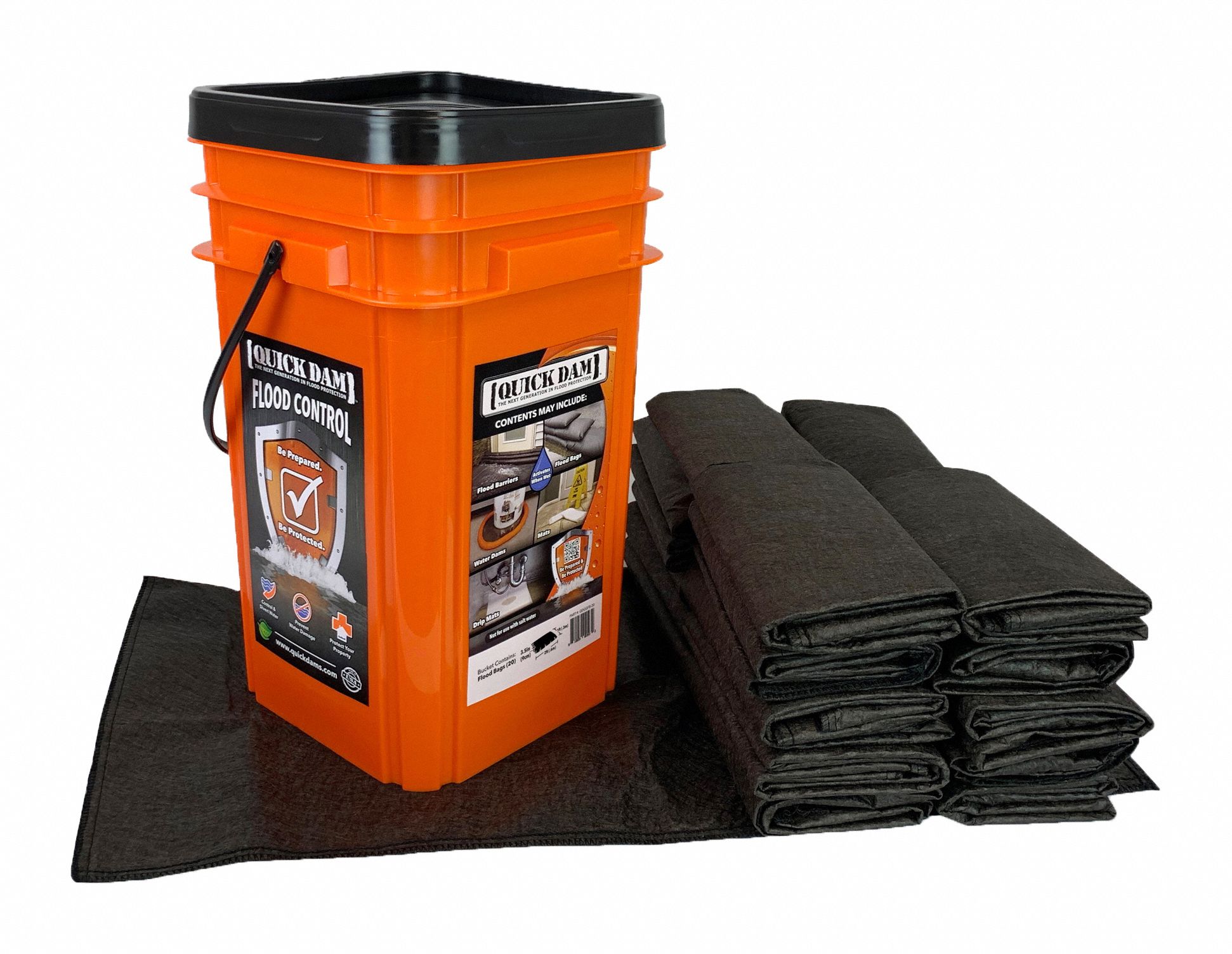 QUICK DAM, Closed, Freshwater, Flood Bag Emergency Kit 49UV33QDGGFB